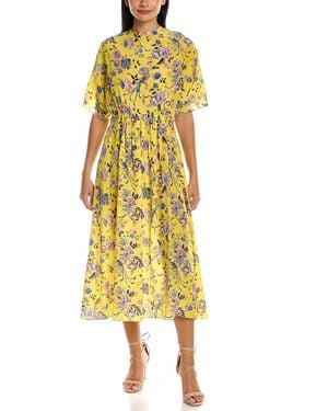 Les Rêveries V-back Silk Maxi Dress - Yellow