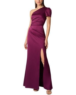 Aidan Mattox Crepe Back Satin Long Dress - Purple