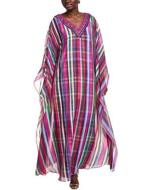 Badgley Mischka Striped Caftan - Purple