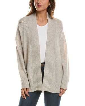 Forte Textured 100% Cashmere Duster Cardigan - Grey