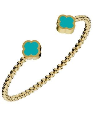Gabi Rielle 14K Over Turquiose Cuff Bracelet - Blue