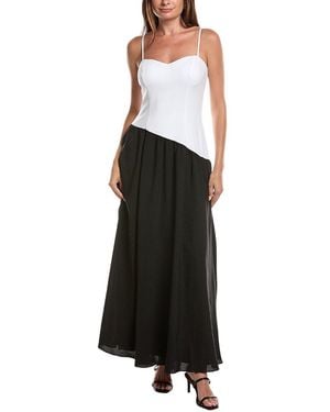Rene Ruiz Sweetheart Colourblock Drop-Waist Maxi Dress - Black
