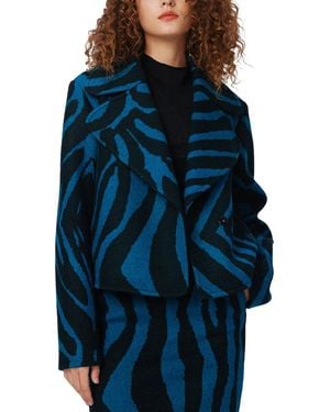 Diane von Furstenberg Yilia Wool-Blend Coat - Blue