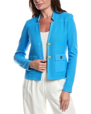 St. John Pique Knit Jacket - Blue