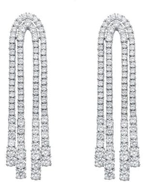 Rachel Glauber Cz Statement Earrings - White