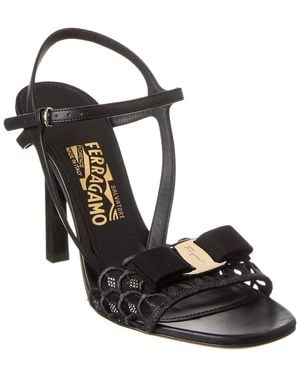 Ferragamo Gabriela X10 Leather Sandal - Black