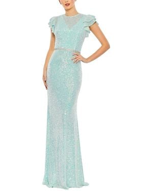 Mac Duggal Sequined Gown - Blue