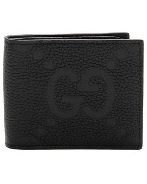 Gucci Jumbo GG Embossed Bifold Wallet (authentic Pre-loved) - Black