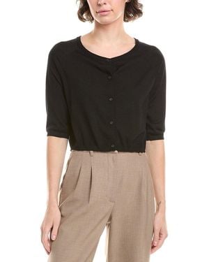 Max Mara Clima Wool Shoulder Wrap Cardigan - Black