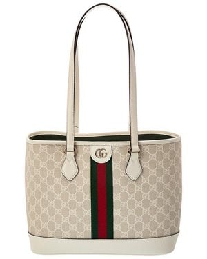Gucci Ophidia Medium Canvas & Leather Tote - Natural