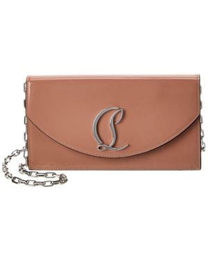 Christian Louboutin Loubi54 Patent Clutch - Brown