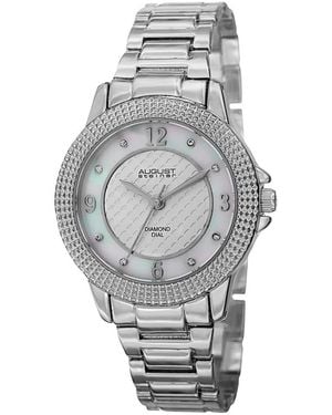August Steiner Metal Diamond Watch - Gray