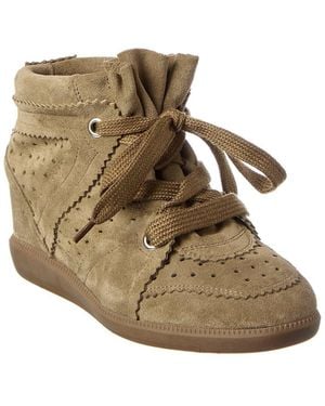 Isabel Marant Bobby Suede Wedge Trainer - Natural