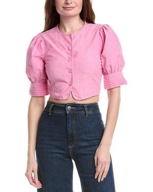 Estellina Short Puff Sleeve Top - Pink