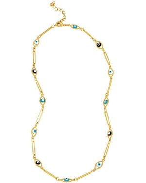 Savvy Cie 14K Plated Station Necklace - Metallic