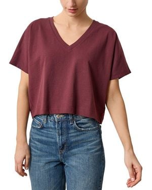 Lilla P Easy Fit Short Sleeve V-Neck Dolman Shirt - Red