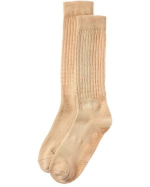 Stems Scrunch Grip Crew Socks - Natural