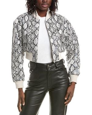 Lamarque Cropped Bomber Jacket - Gray