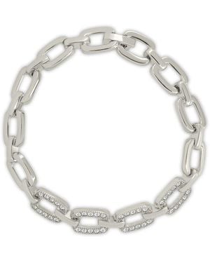 Sterling Forever Rhodium Plated Cz Fiona Statement Chain Bracelet - Metallic