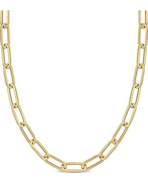 Italian Gold 14k Oval Link Chain Necklace - Metallic