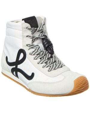 Loewe Ballet Runner 2.0 Nylon & Leather High-Top Trainer - White