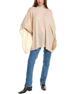 Amicale Funnel Neck Cashmere Poncho - Natural