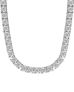 Created Forever Silver 7.03 Ct. Tw. Lab-grown Diamond Tennis Necklace - Metallic