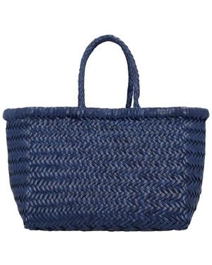 Dragon Diffusion Triple Jump Small Leather Tote - Blue