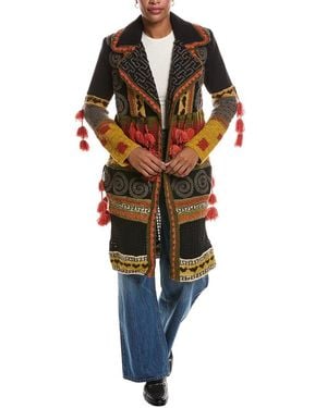 L'Agence Kada Suiting Crochet Mix Wool-Blend Coat - Multicolor