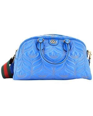 Gucci Quilted Leather Ltd. Ed. Adidas Duffle, Never Carried (Authentic Pre-Loved) - Blue