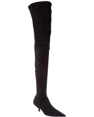 Sergio Rossi Halima 40 Suede Over-The-Knee Boot - Black