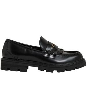 Reiss Lianna Leather Loafer - Black