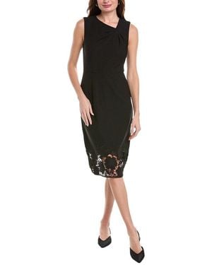 Donna Ricco Scuba Crepe Midi Dress - Black