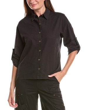 XCVI Carrie Linen-Blend Shirt - Black