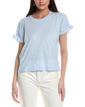 Velvet By Graham & Spencer Ruffle Sleeve T-Shirt - Blue
