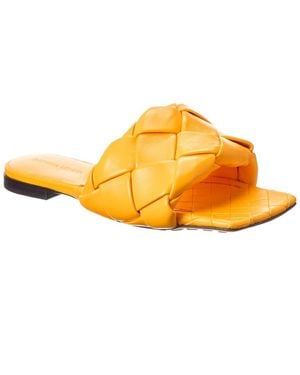 Bottega Veneta Lido Leather Flat Sandals - Yellow