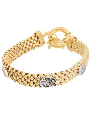 Meshmerise 18k Over Silver 0.12 Ct. Tw. Diamond Bracelet - Metallic