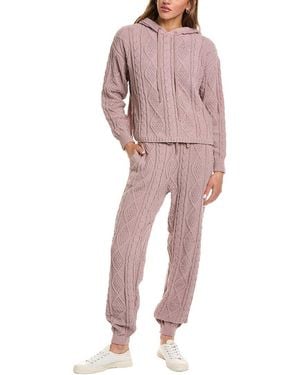 525 America 2pc Cable Hoodie & Jogger Set - Pink