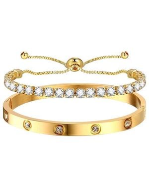 Liv Oliver 18K Plated Cz Bracelet - Metallic