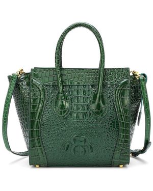 Tiffany & Fred Paris Alligator-Embossed Leather Top Handle Tote - Green