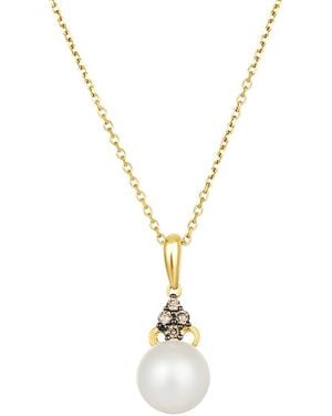 Le Vian Vanilla Pearls 14K 0.08 Ct. Tw. Diamond & Fresh Water Pearl & 8-8.5Mm Pearl Pendant - Metallic