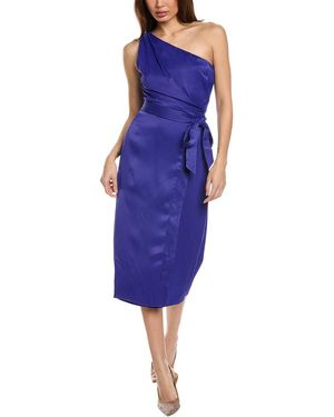 Reiss Flora Satin One Shoulder Dress - Purple