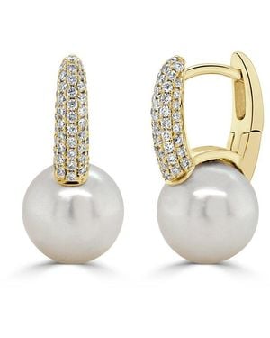 Sabrina Designs 14K 0.32 Ct. Tw. Diamond & Pearl Dangle Earrings - White