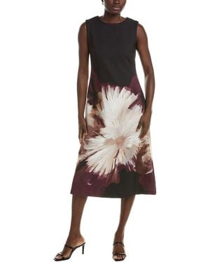 Anne Klein Printed Laguna Scuba Dress - Brown