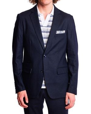 Paisley & Gray Dover Slim Fit Linen-blend Jacket - Blue
