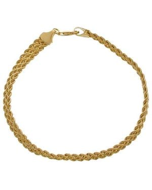 Italian Gold 10K Triple Row Semi-Solid Rope Bracelet - Metallic