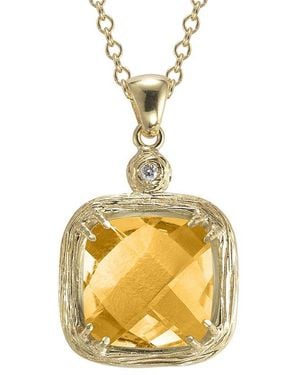 Reiss Colour Collection 14K 3.77 Ct. Tw. Diamond & Citrine Necklace - Metallic