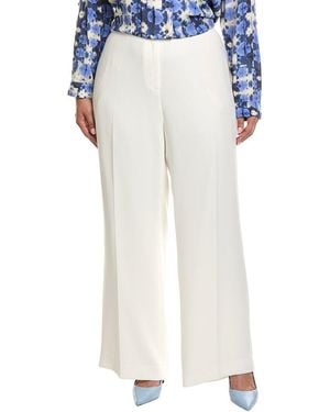 Lafayette 148 New York Plus Dalton Wide Leg Pant - White
