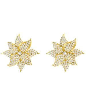 Suzy Levian CZ Jewelry Suzy Levian Silver Cz Statement Earrings - Metallic