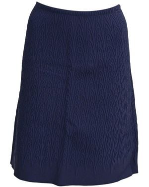 Alaïa Alaïa Textured Knee-length Skirt, Size Fr 38 (authentic Pre-loved) - Blue